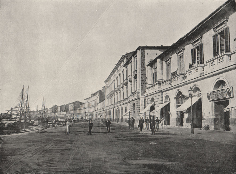 MESSINA. On the marina. Italy 1895 old antique vintage print picture
